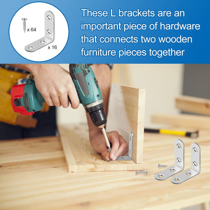 HENSUN 90 Degree L Bracket – Intentional Living Furniture Repair, Low-Profile Black Braces for Modern Wood Projects