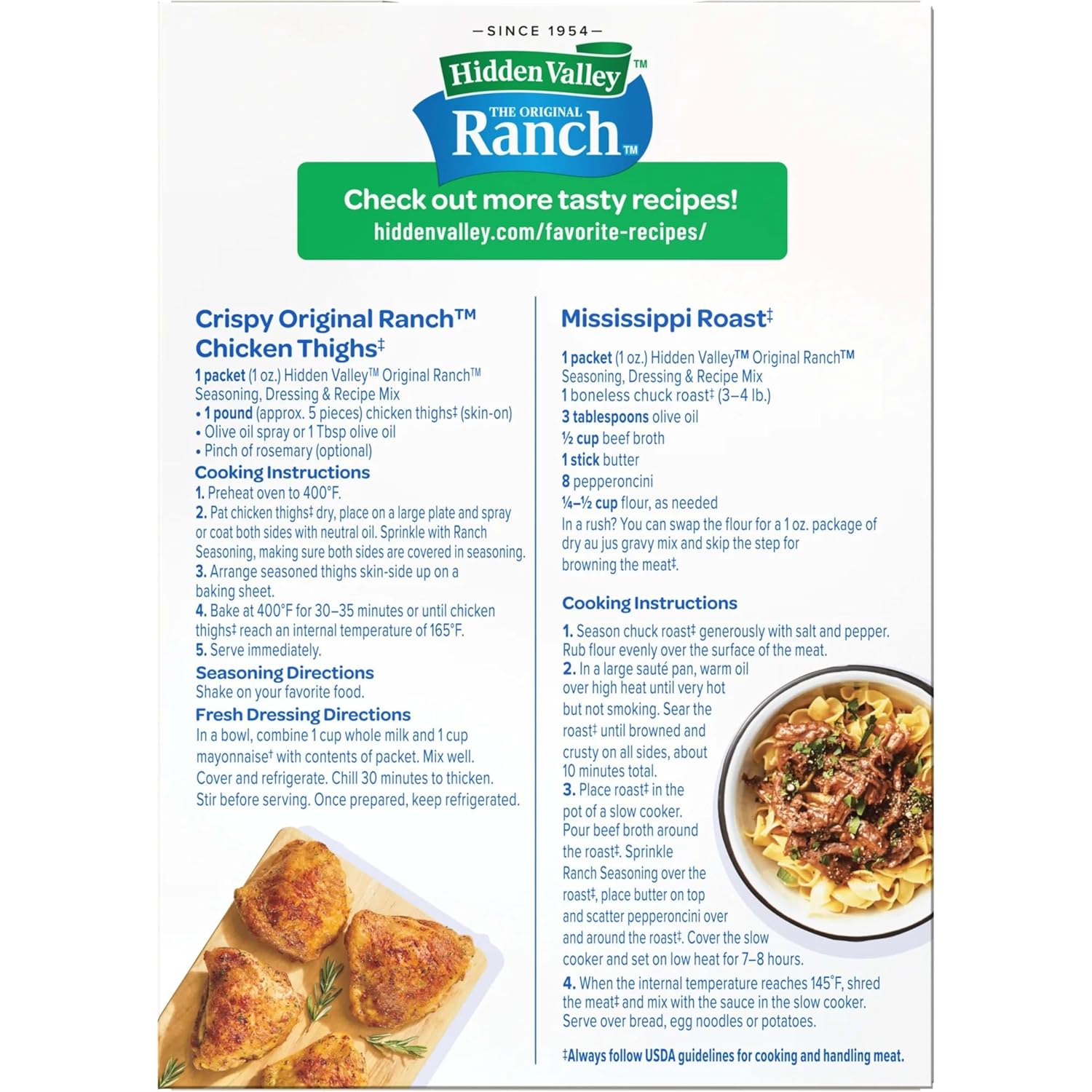 Hidden Valley Original Ranch Dressing & Dip Mix – Gluten-Free Family Favorite for Lunchboxes, Snack Time, and Weeknight Plates