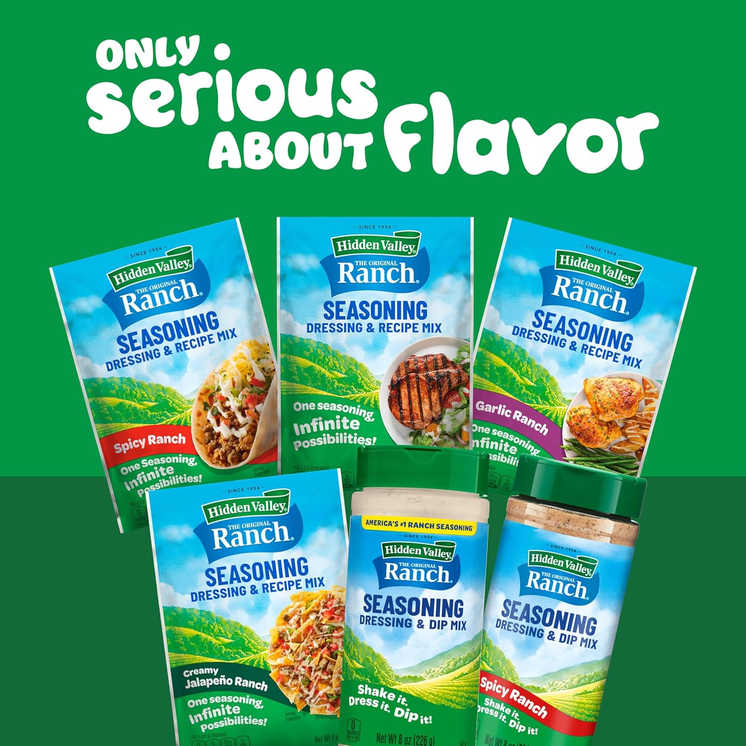 Hidden Valley Original Ranch Seasoning Mix - Pre-Portioned Herb Blend That Replaces Measuring Multiple Spices, 8 oz