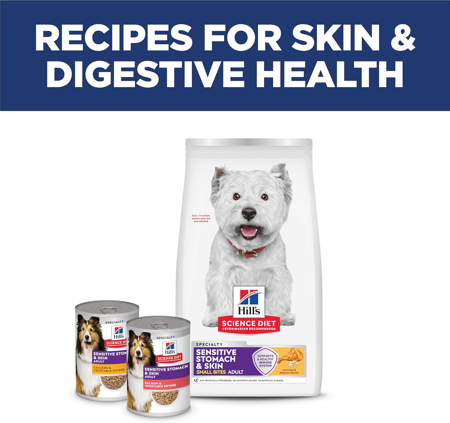 Hill's Science Diet Small Breed Sensitive Skin & Stomach Kibble – Holiday Gift for First-Time Small Dog Owners, 30 lb Bag