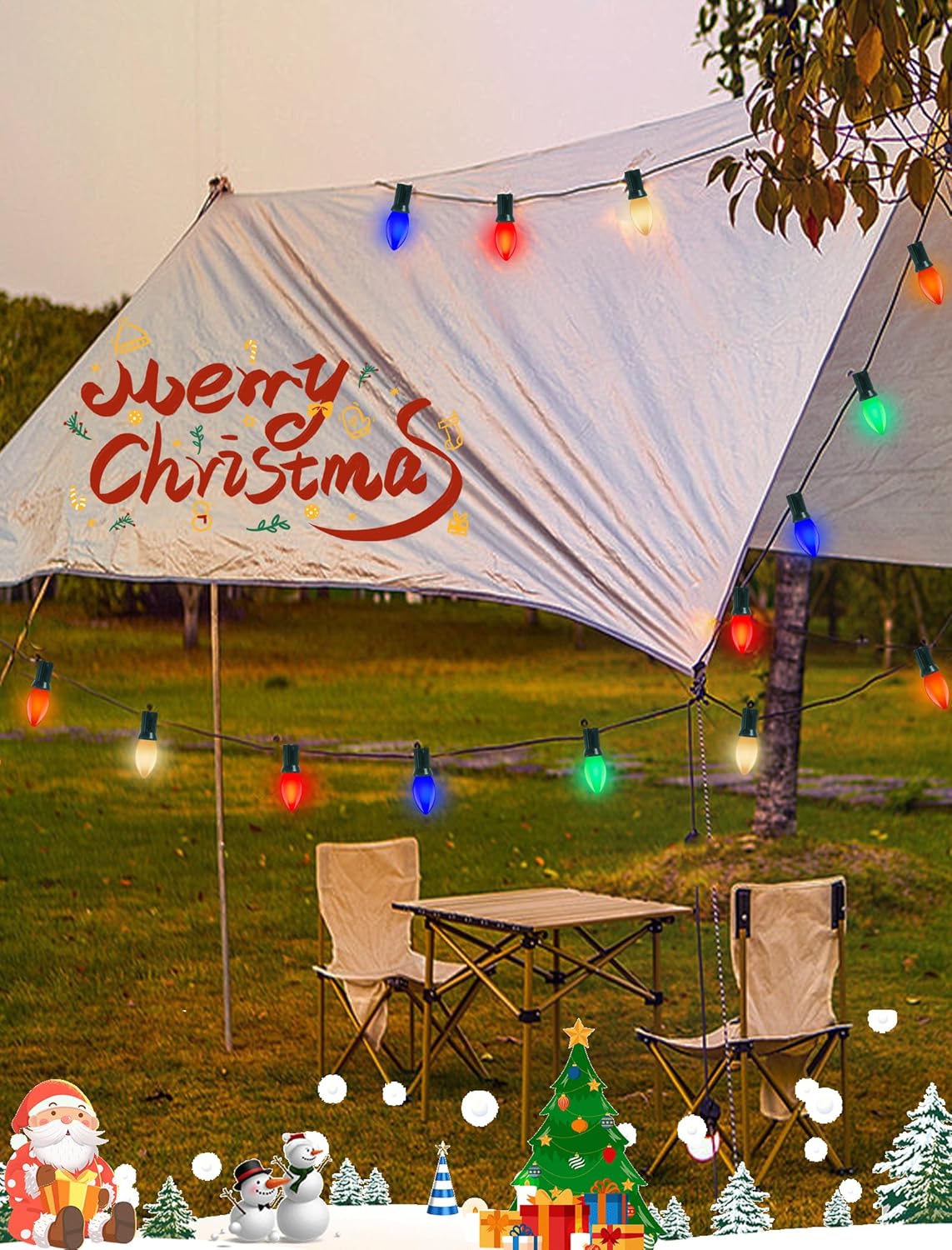 Holiday Brilliance Plastic C9 Bulb Strand – Break Resistant, Low Heat LED Lights for Sleep Safe Nighttime Ambiance