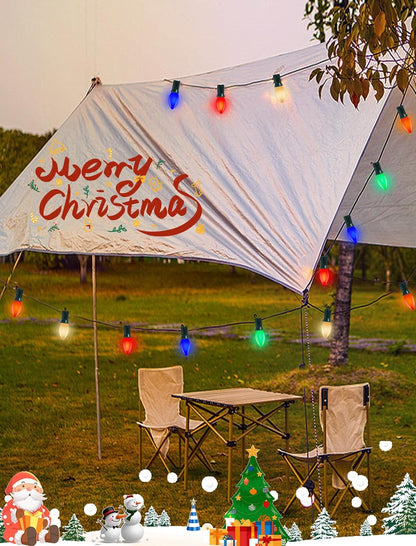 Holiday Brilliance Plastic C9 Bulb Strand – Break Resistant, Low Heat LED Lights for Sleep Safe Nighttime Ambiance