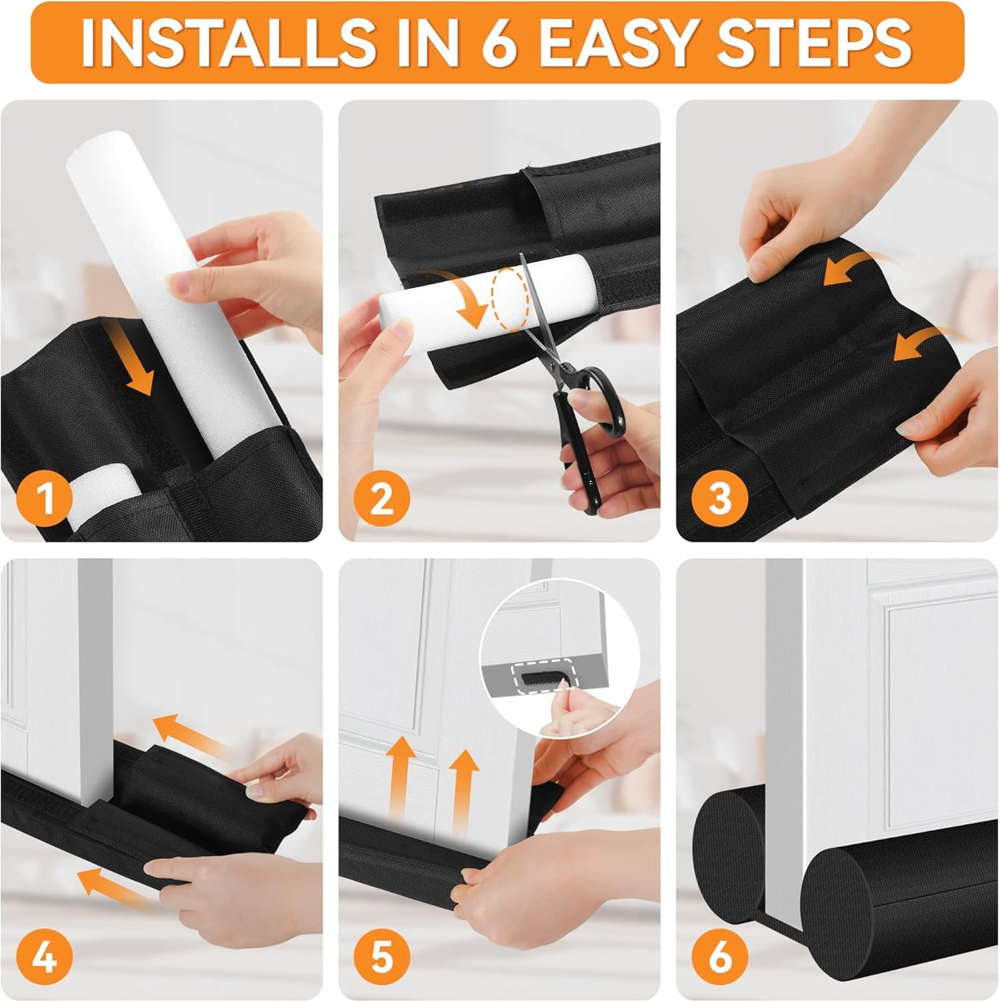 Holikme Under Door Draft Stopper – Floor-Safe Door Draft Blocker for Homes with Kids and Pets