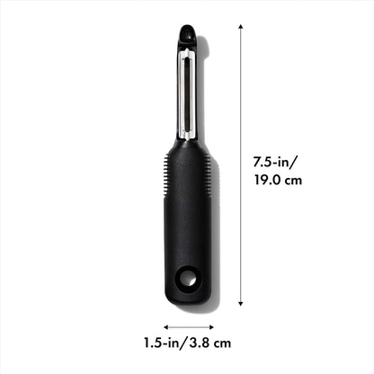 integrated potato eye/blemish remover at the blade tip