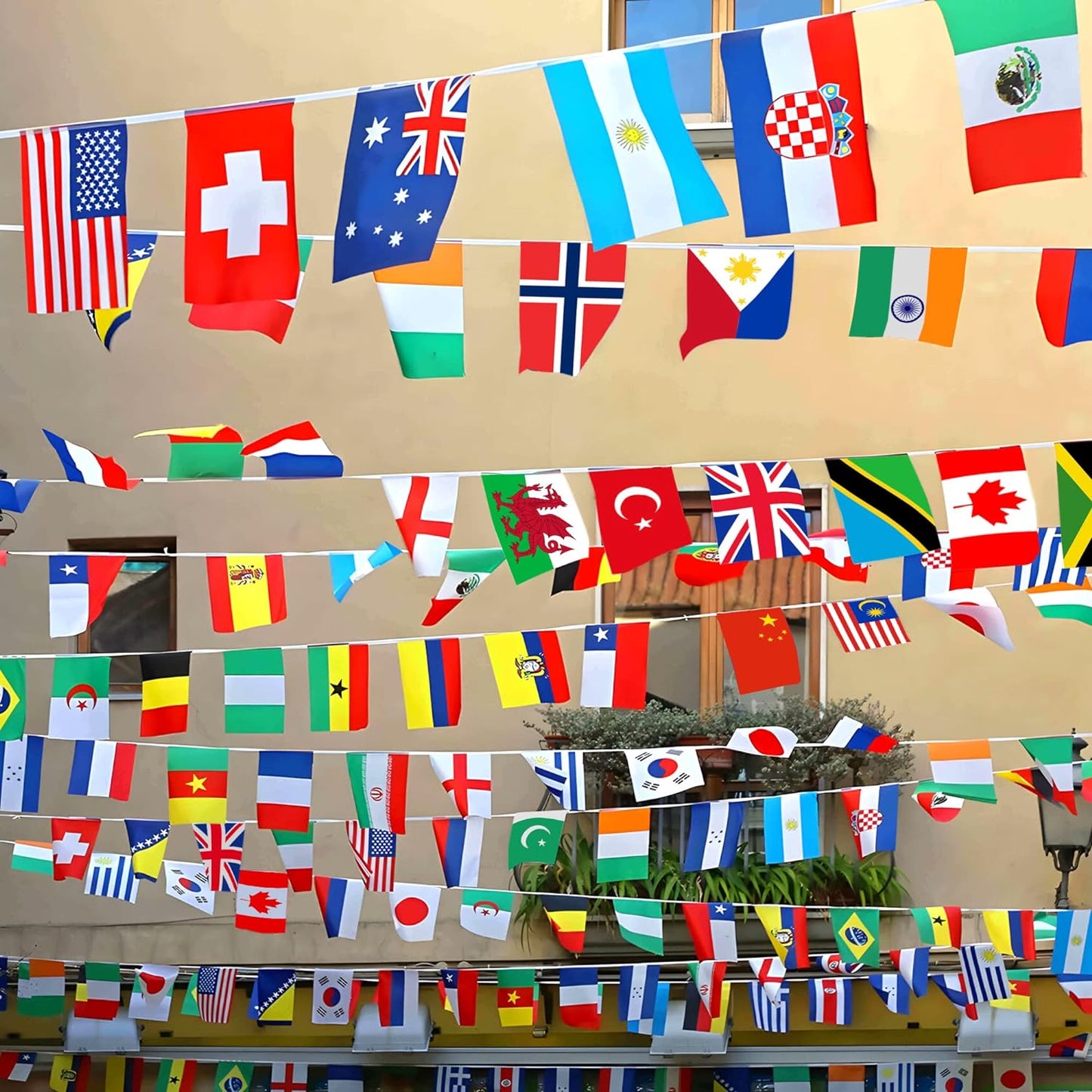 International Flag Bunting – Perfect Housewarming Gift with 82 ft World Map Decoration for New Homes