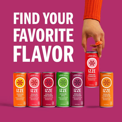 Izze Sparkling Juice – Housewarming Gift for Wellness Lovers, Real Fruit Sparkling Juice, 24 Count