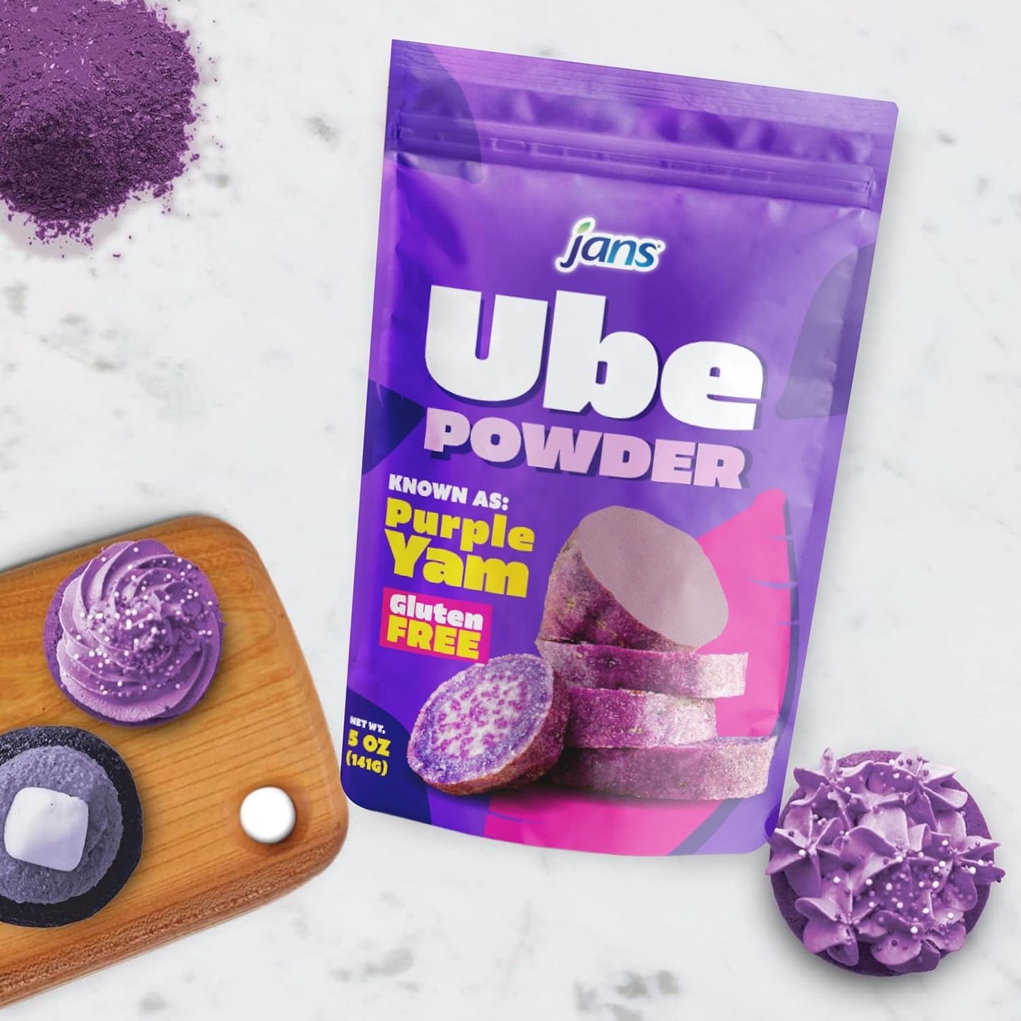 Jans Ube Powder for Baking, 5 oz | Gourmet Ube Powder for Pastry Chef Creations