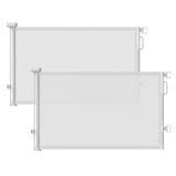 Retractable Child Gate for Stairways & Hallways – Double-Lock One-Hand Open Mechanism, 55" Wide Mesh Safety Gate