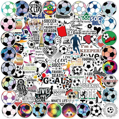 KickOff Kings Soccer Sticker Variety Pack, Holiday Stocking Stuffer for Soccer Fans, Reusable Vinyl Decals for Laptops and Helmets