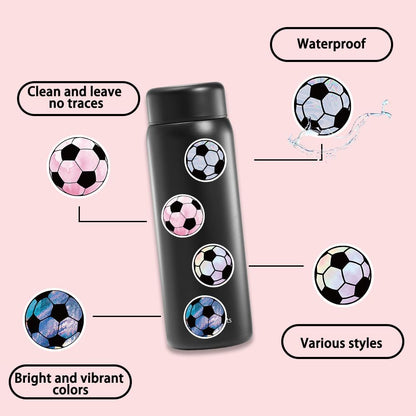 KickOff Kings Soccer Sticker Variety Pack, Holiday Stocking Stuffer for Soccer Fans, Reusable Vinyl Decals for Laptops and Helmets