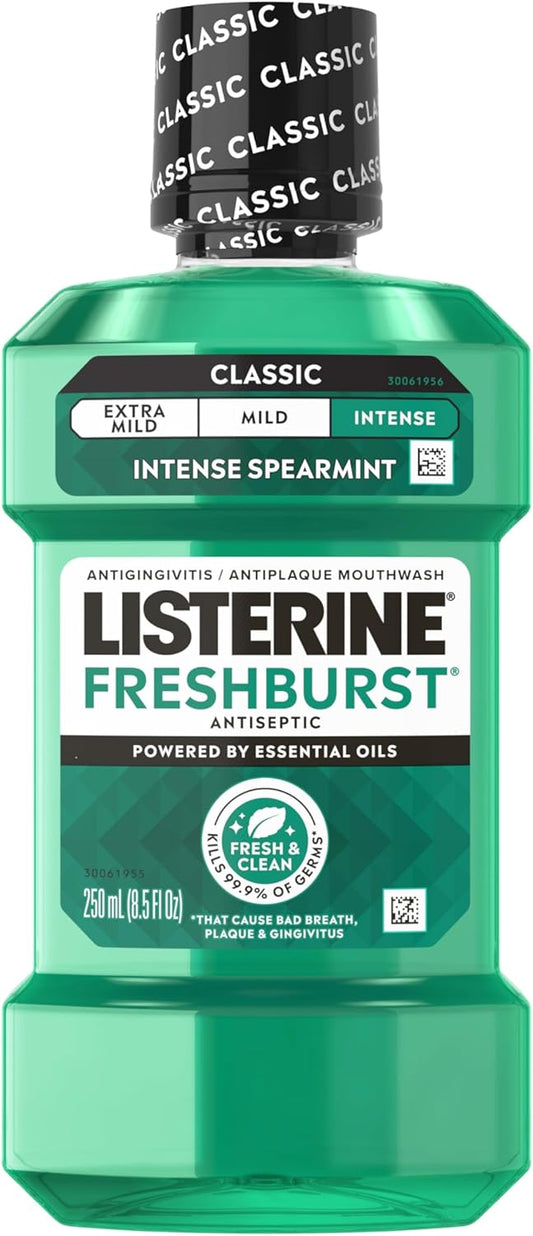 kills 99.9% of bad breath, plaque, and gingivitis-causing germs