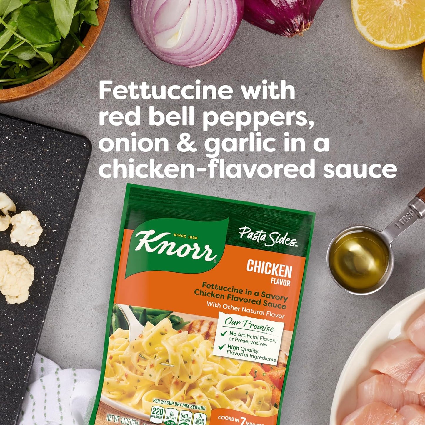 Knorr Chicken Fettuccine Pasta Sides 4.3 oz – Mild Pasta Side the Whole Family Will Actually Eat