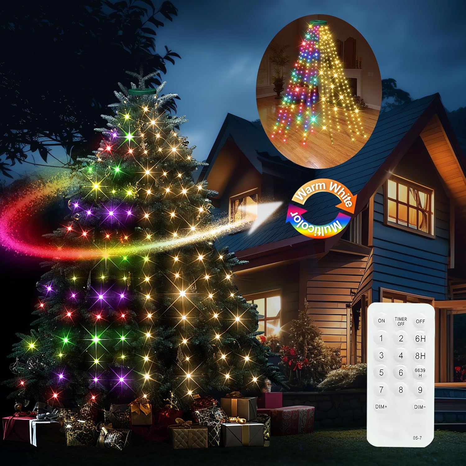 Kringle Bros Simple LED Tree Lights – Less-Is-More Holiday Aesthetic with Single-Ring Top-Down Install
