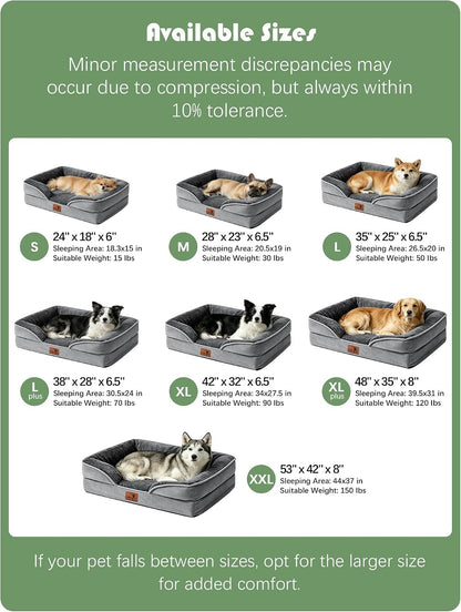 Ksiia Egg-Crate Orthopedic Pet Bed – Sleep-Ritual Comfort for Anxious Medium Dogs, Machine-Washable Bolster Couch