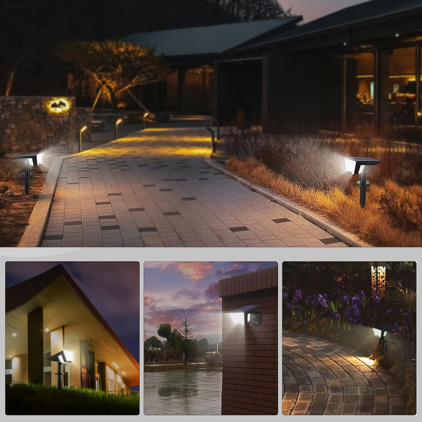 Kyson Flameless Solar Garden Lights, Smoke-Free Automatic Dusk to Dawn Lighting for Pool Deck, Porch & Yard Perimeter