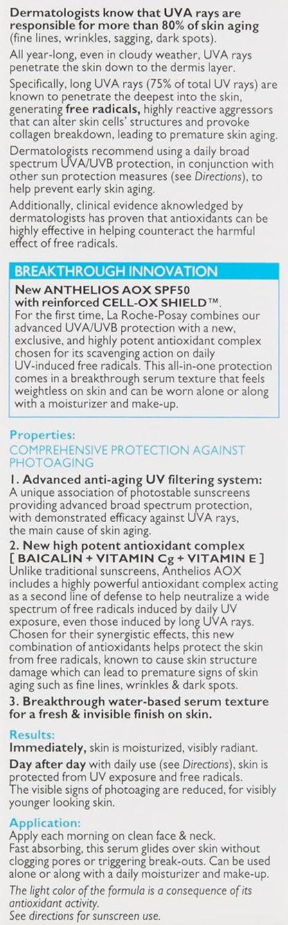 La Roche-Posay Anthelios AOX – Clean, Dermatologist-Tested Serum for Safe Sun Defense