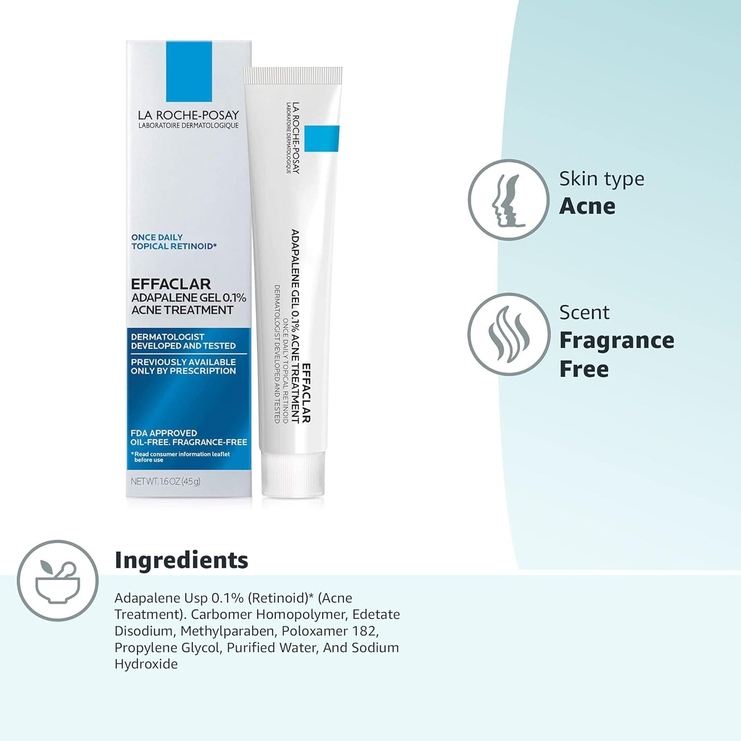 La Roche-Posay Effaclar Adapalene – Parent-Approved Retinoid Gel for Teenage Acne Prevention