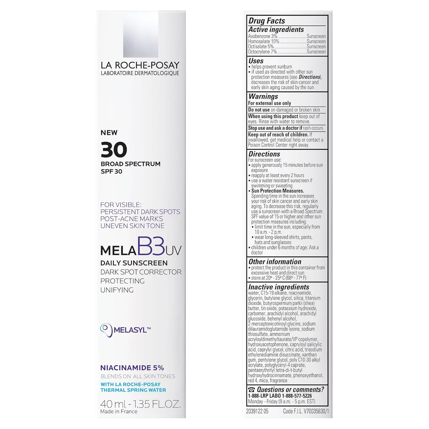 La Roche-Posay Mela B3 UV Daily Sunscreen – Water-Resistant Sun Defense for Beach Days & Outdoor Commutes