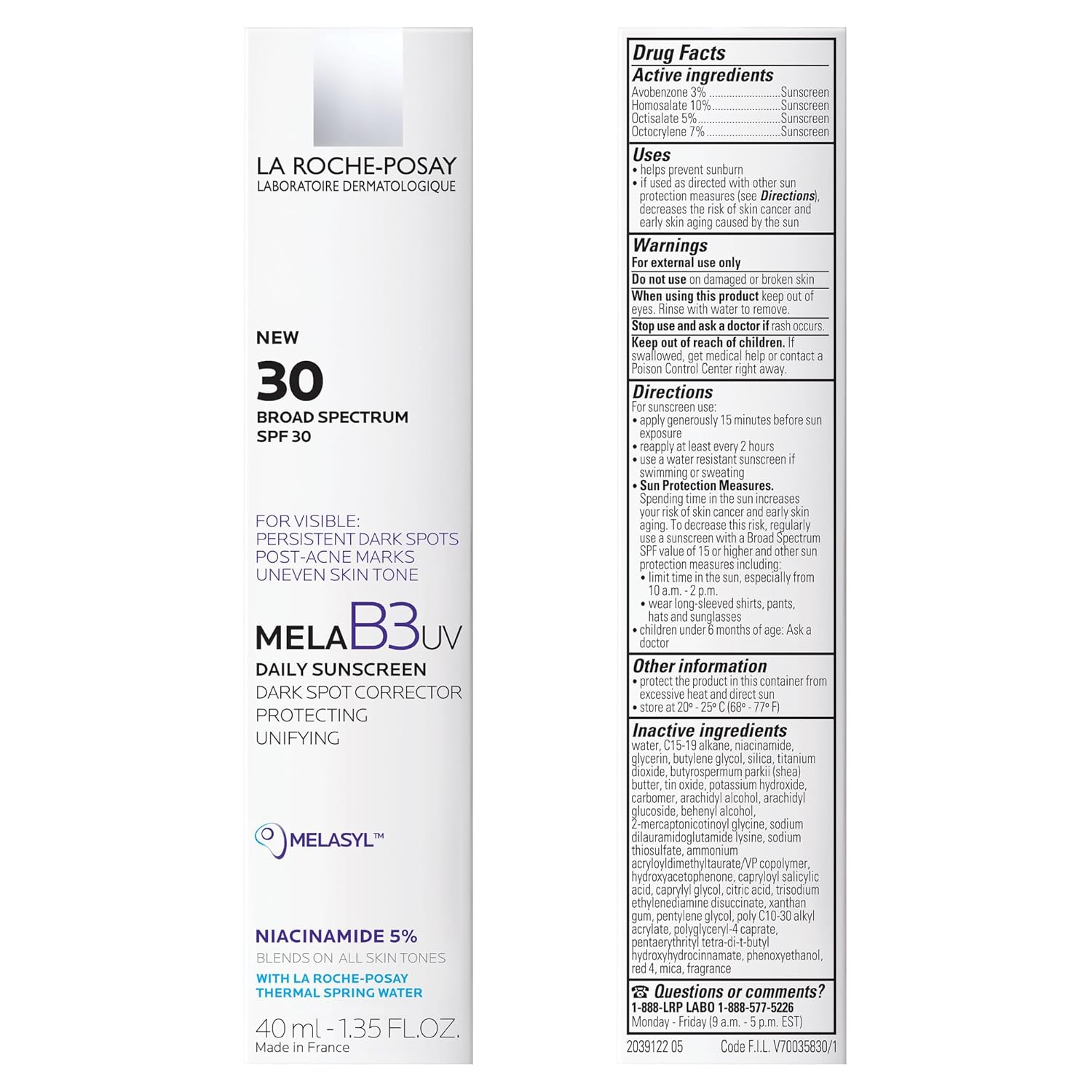 La Roche-Posay Mela B3 UV Daily Sunscreen – Water-Resistant Sun Defense for Beach Days & Outdoor Commutes