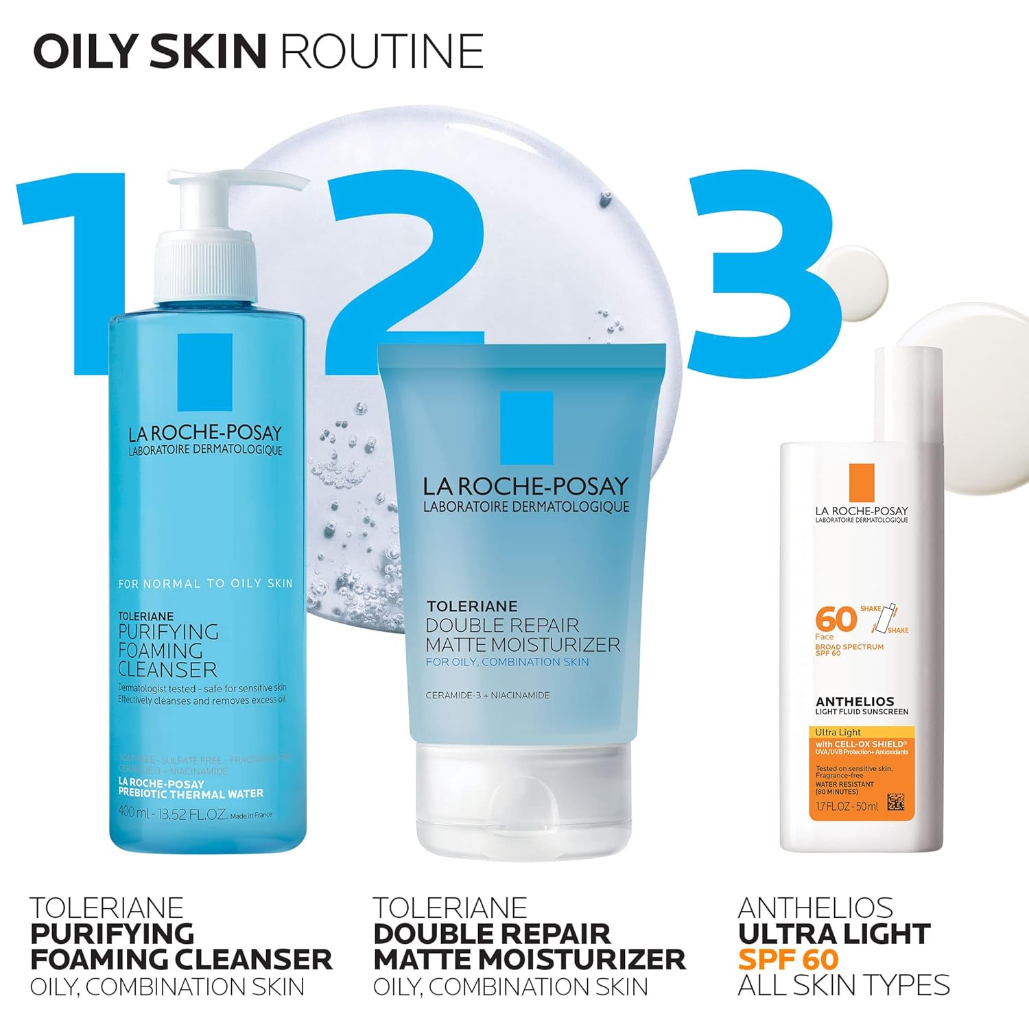 La Roche-Posay Toleriane Double Repair – Elevated Gel Moisturizer with Ceramides & Niacinamide for Refined Skin