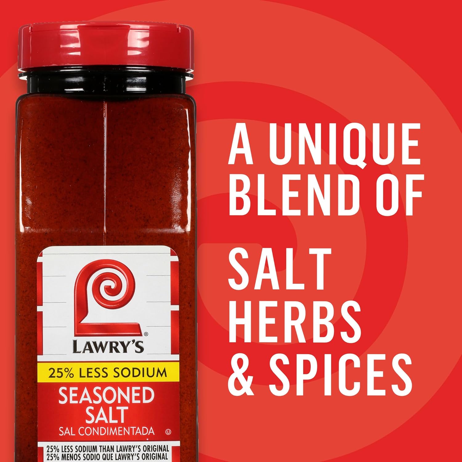 Lawry's 25% Less Sodium Seasoned Salt – Portable Seasoning for Camping Trips, Campfire Grills and Picnics
