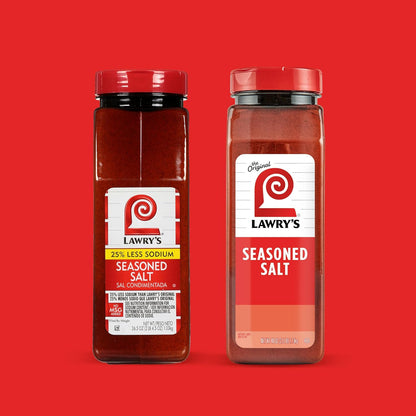 Lawry's 25% Less Sodium Seasoned Salt – Portable Seasoning for Camping Trips, Campfire Grills and Picnics