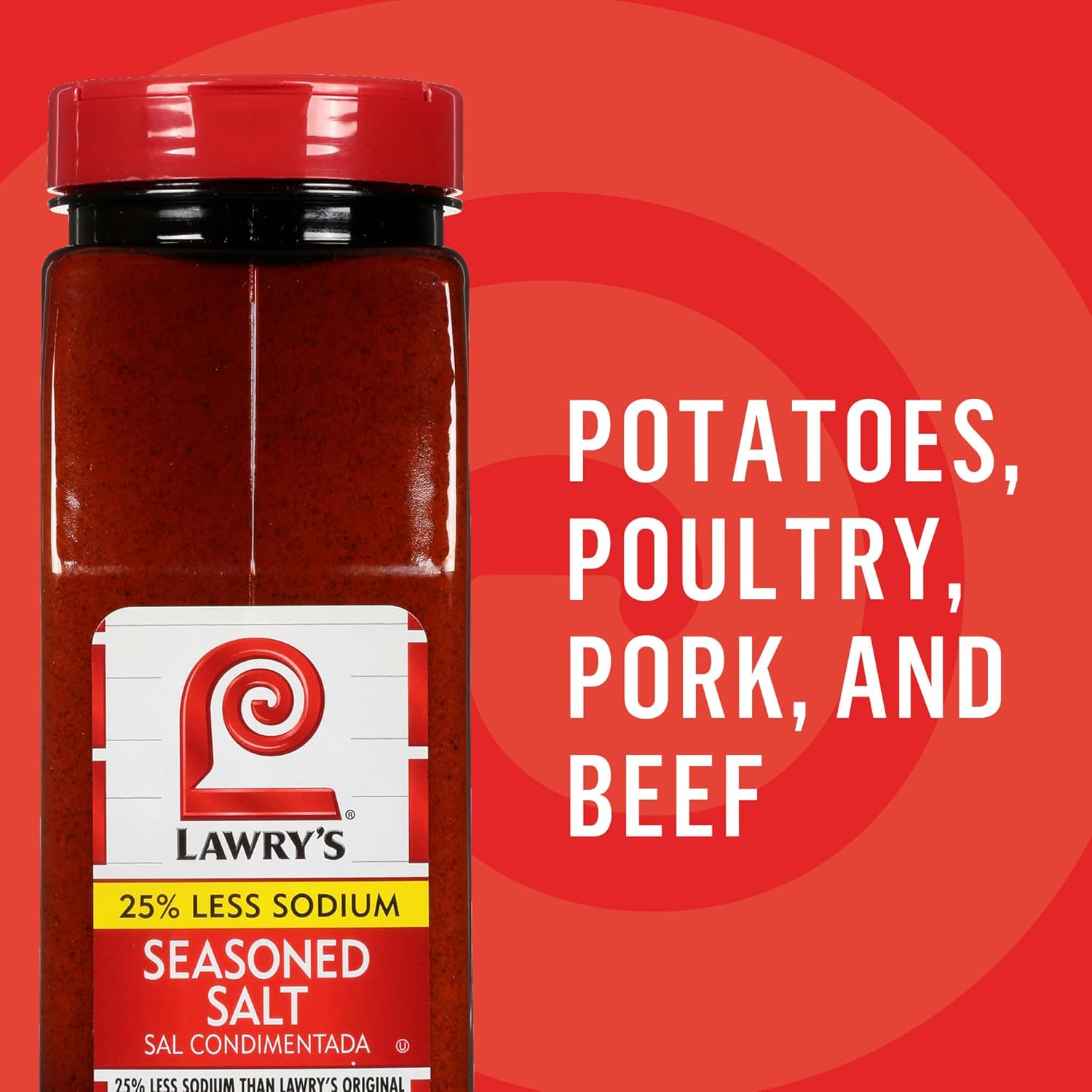 Lawry's 25% Less Sodium Seasoned Salt – Portable Seasoning for Camping Trips, Campfire Grills and Picnics