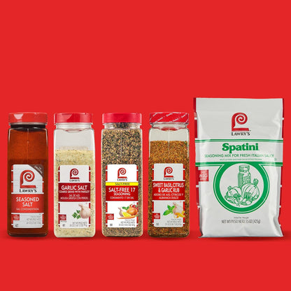 Lawry's 25% Less Sodium Seasoned Salt – Portable Seasoning for Camping Trips, Campfire Grills and Picnics