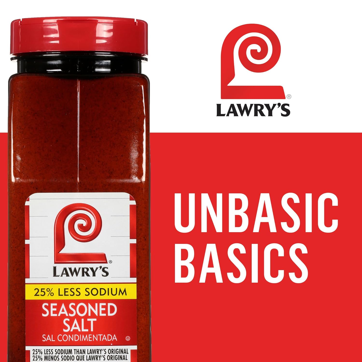 Lawry's 25% Less Sodium Seasoned Salt – Portable Seasoning for Camping Trips, Campfire Grills and Picnics
