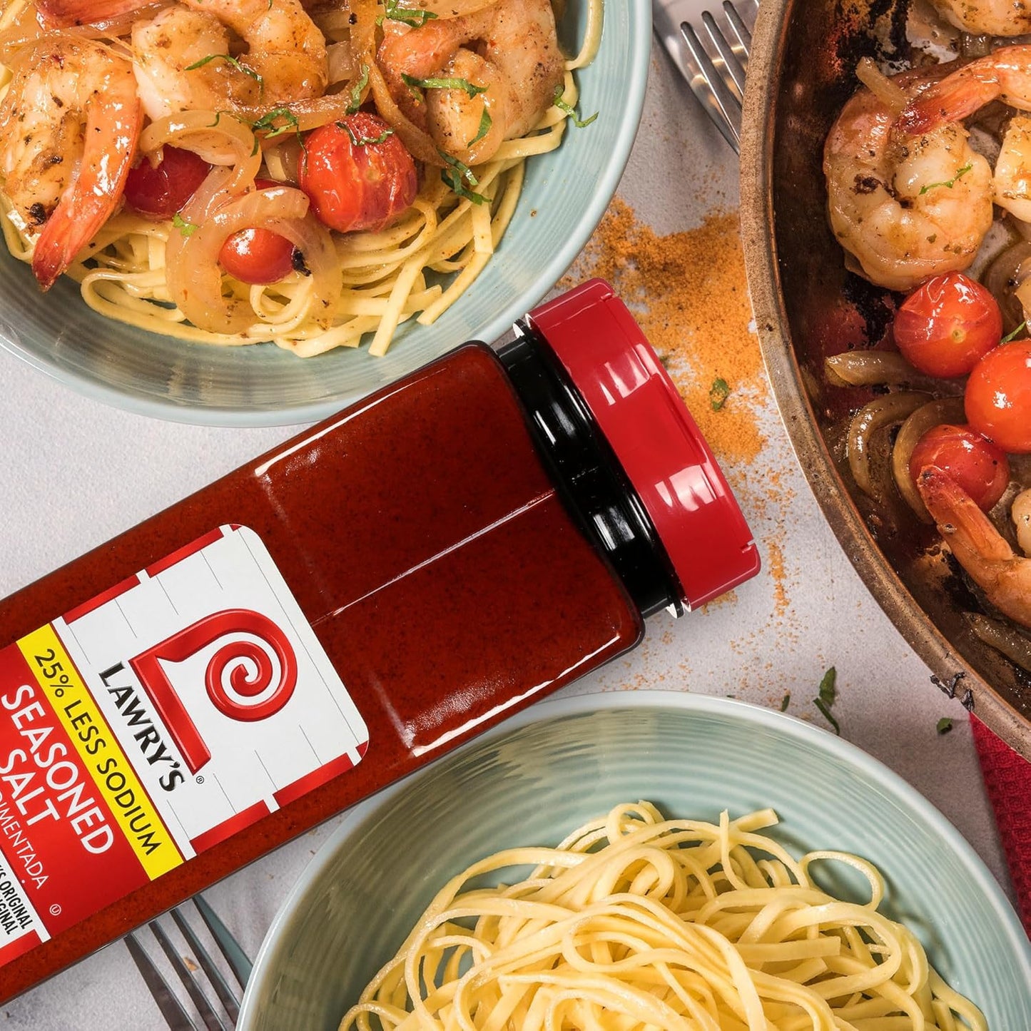 Lawry's 25% Less Sodium Seasoned Salt – Portable Seasoning for Camping Trips, Campfire Grills and Picnics