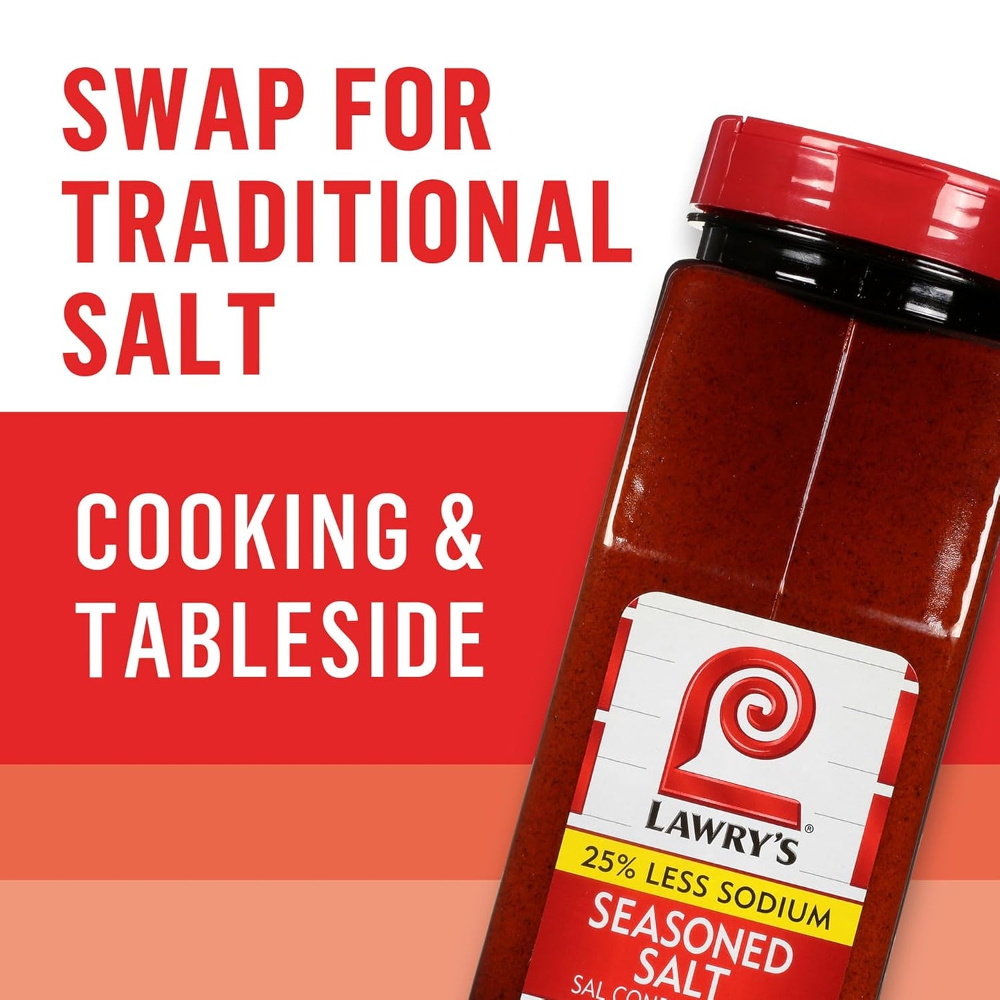 Lawry's 25% Less Sodium Seasoned Salt – Portable Seasoning for Camping Trips, Campfire Grills and Picnics