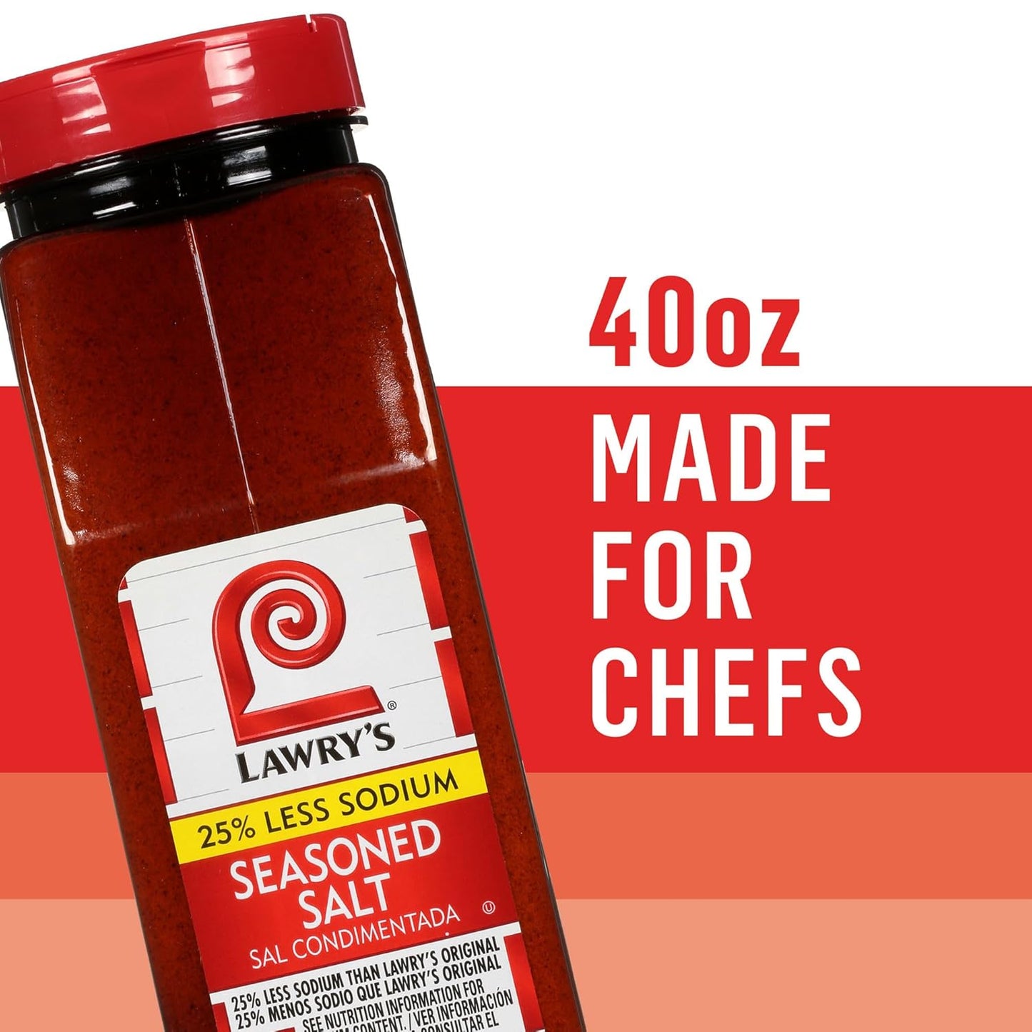Lawry's 25% Less Sodium Seasoned Salt – Portable Seasoning for Camping Trips, Campfire Grills and Picnics