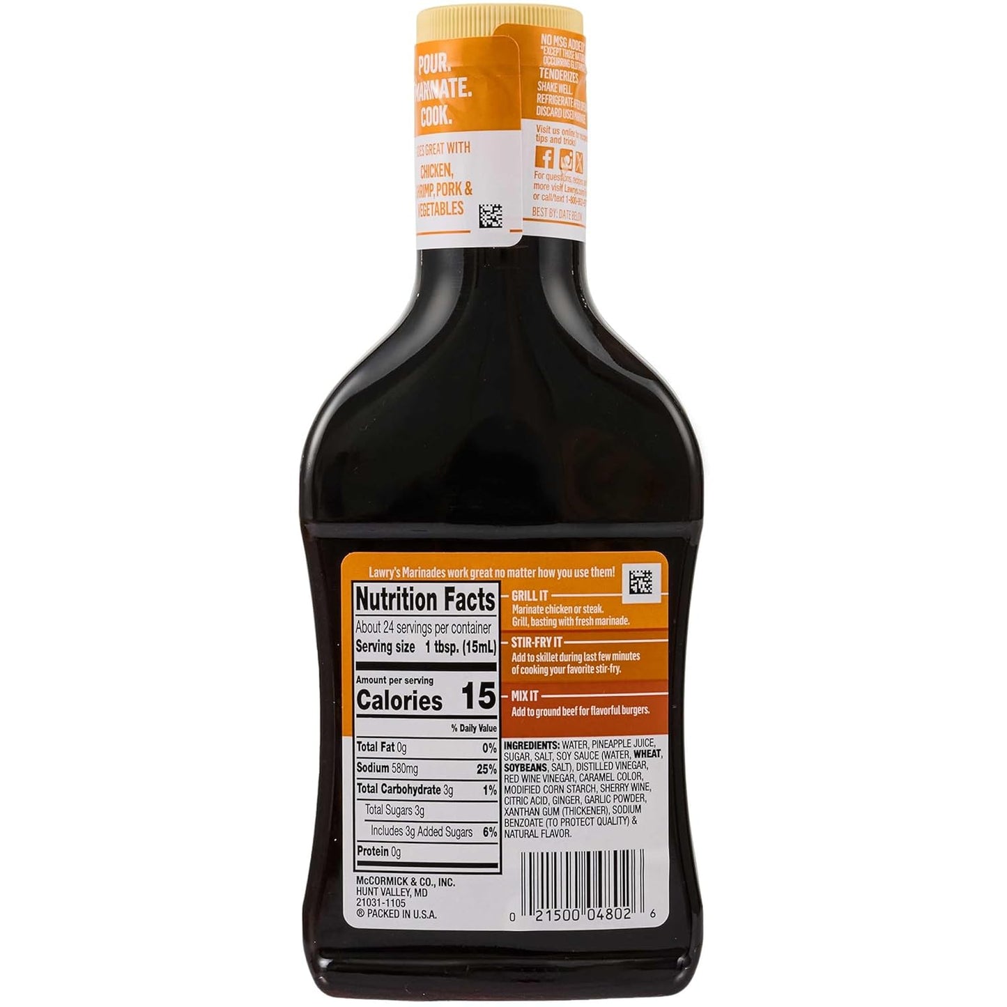 Lawry's Teriyaki With Pineapple Juice Marinade – Thoughtful Pantry Upgrade Gift for the Foodie in Your Life, 12 fl oz