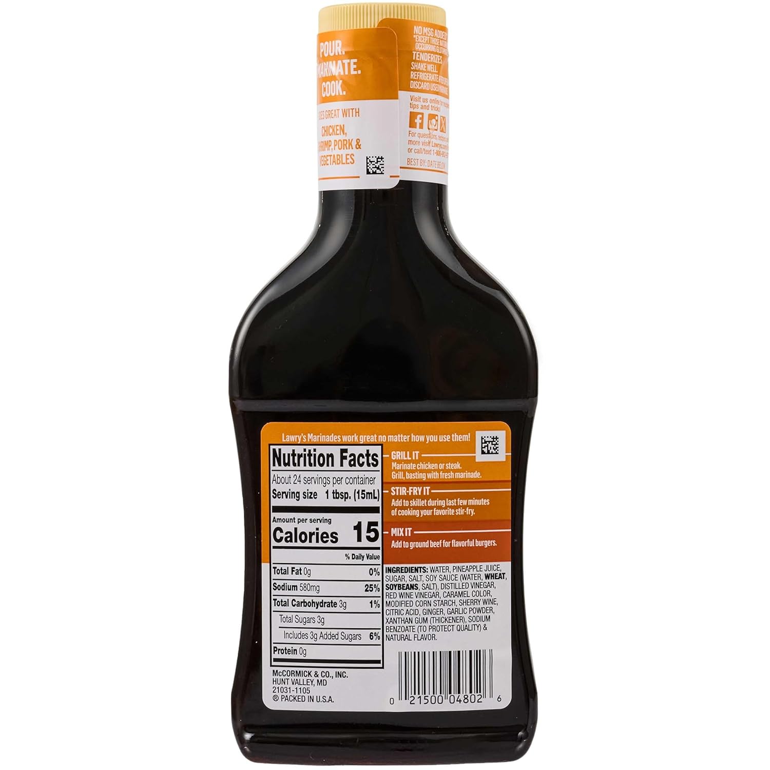 Lawry's Teriyaki With Pineapple Juice Marinade – Thoughtful Pantry Upgrade Gift for the Foodie in Your Life, 12 fl oz