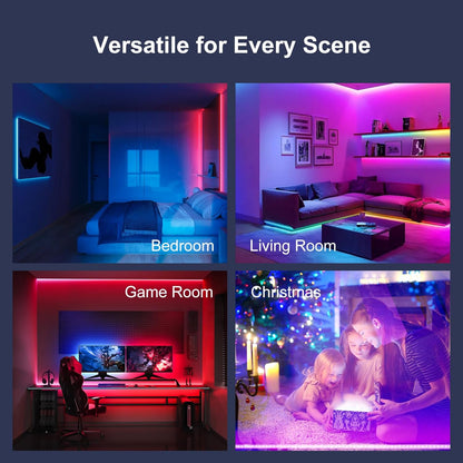 LEBOSP RGB LED Lights – Effortless Neutral Mood Lighting, Tool-Free Peel & Stick Strip