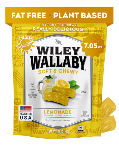 lemonade-flavored soft and chewy australian-style licorice twists