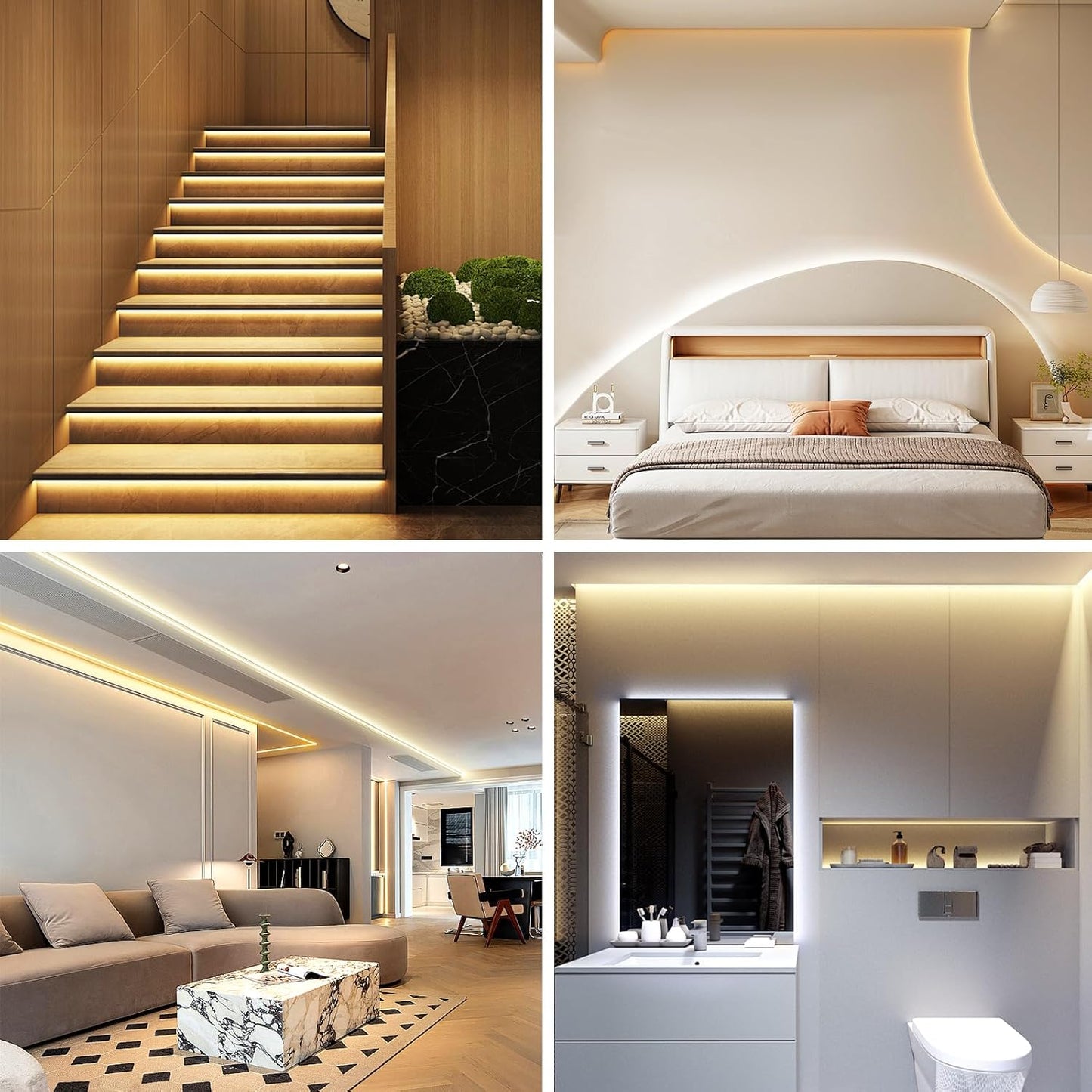 LotusLamp X Tunable White LED Strip – Cozy Birthday Gift for Her, App-Controlled Bedroom Lighting