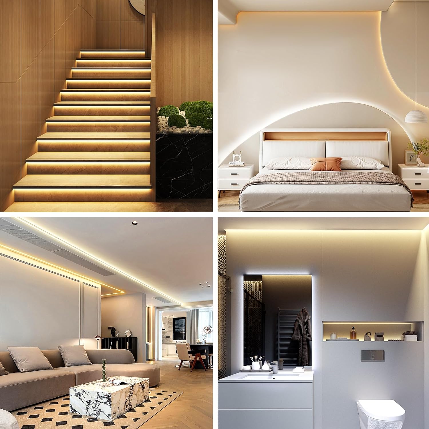 LotusLamp X Tunable White LED Strip – Cozy Birthday Gift for Her, App-Controlled Bedroom Lighting