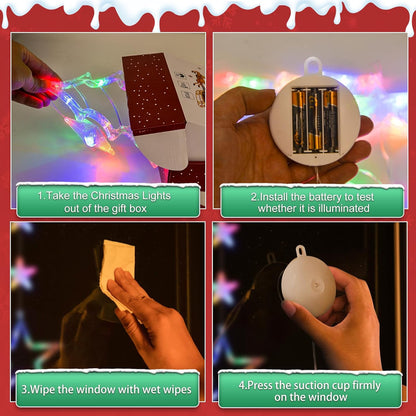 Lumalights Suction-Cup Christmas Lights – Cord-Free Holiday Decor for Glass Doors, Gates & Outdoor Windows