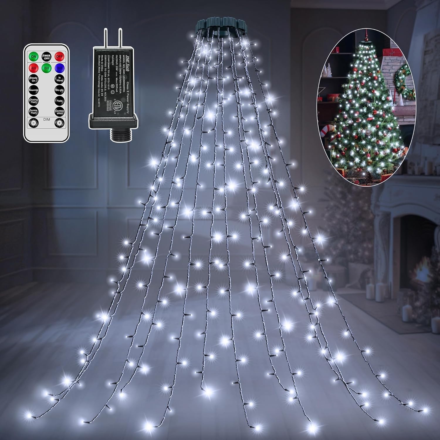 Lumastream Cool Touch Christmas Lights with Timer – Family Friendly Tree Lights for Living Room and Playroom