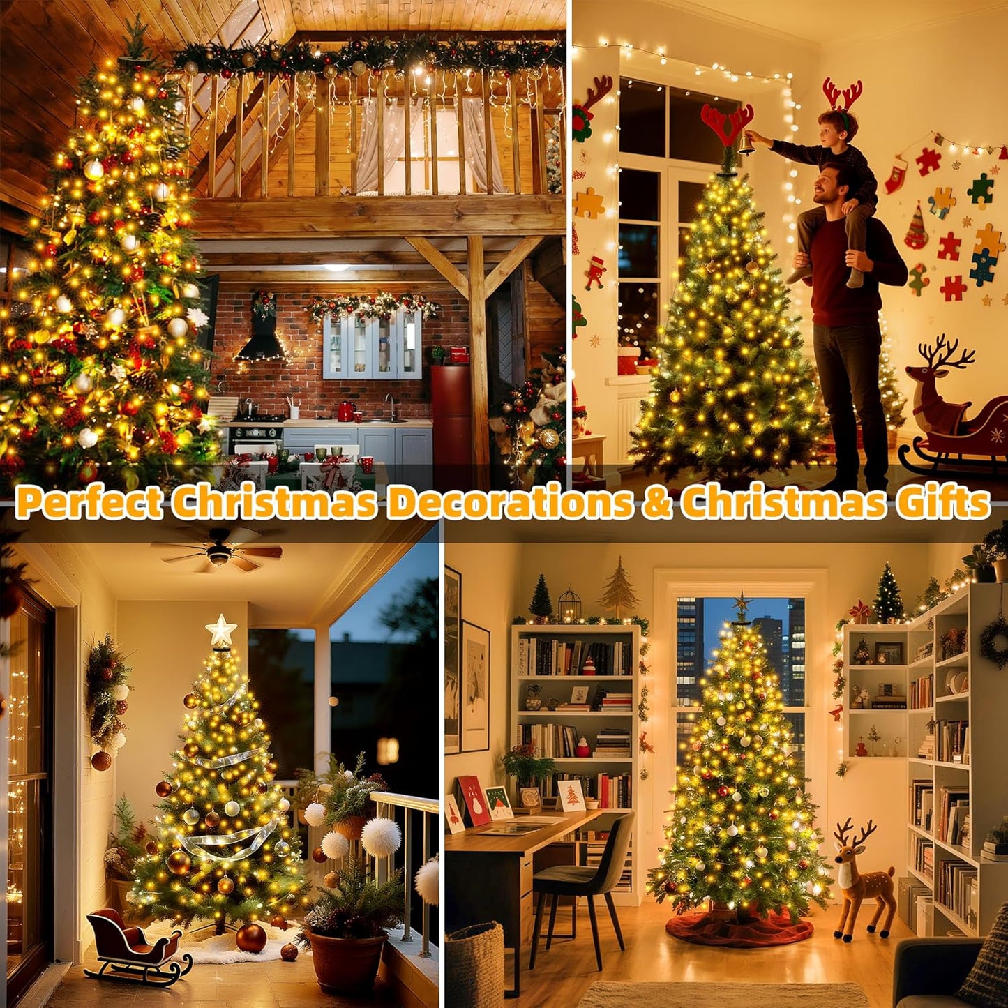 Lumastream Cool Touch Christmas Lights with Timer – Family Friendly Tree Lights for Living Room and Playroom