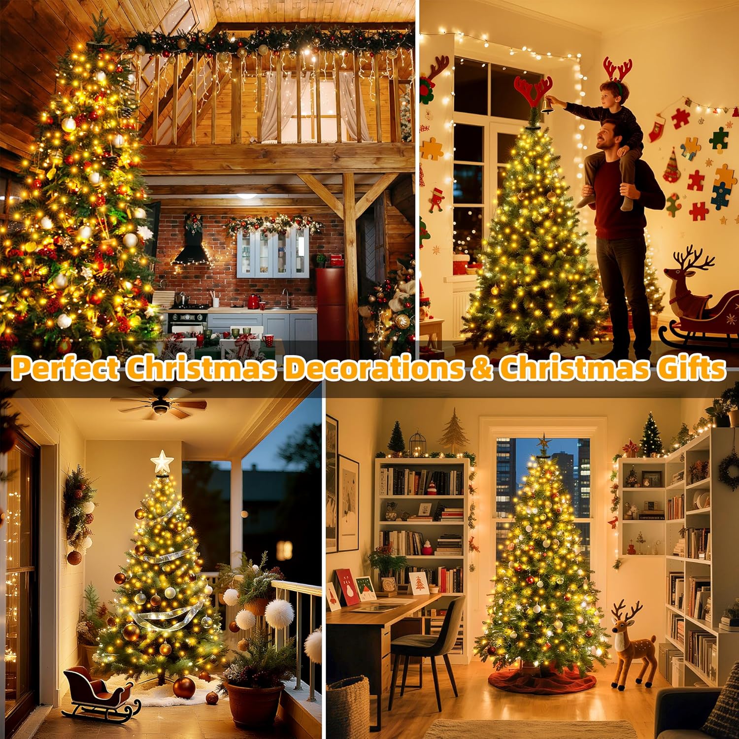 Lumastream Cool Touch Christmas Lights with Timer – Family Friendly Tree Lights for Living Room and Playroom