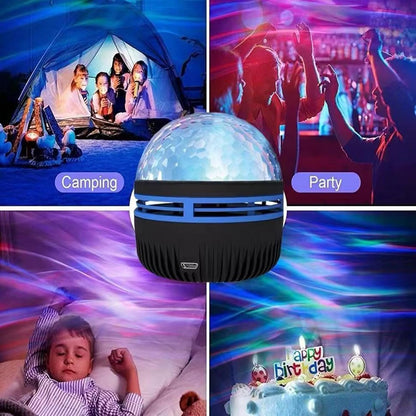 LUMENA Baby Room Night Light – Flame Free Galaxy and Ripple Projector for Nursery, Quiet RGB Light with Auto Shutoff Timer