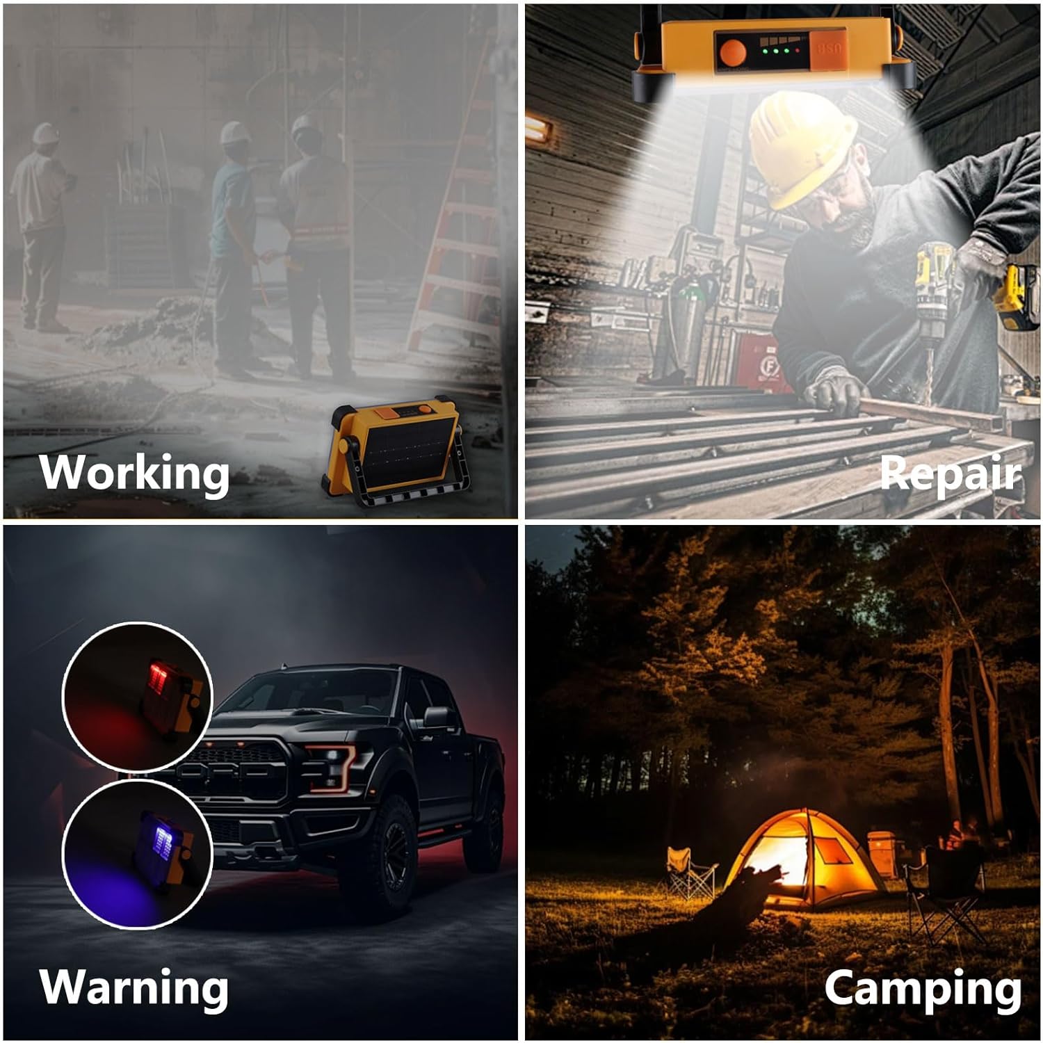 LUMENHUB Rechargeable Job Light – Home Workshop & Basement Worklight, 10+ Hour Runtime