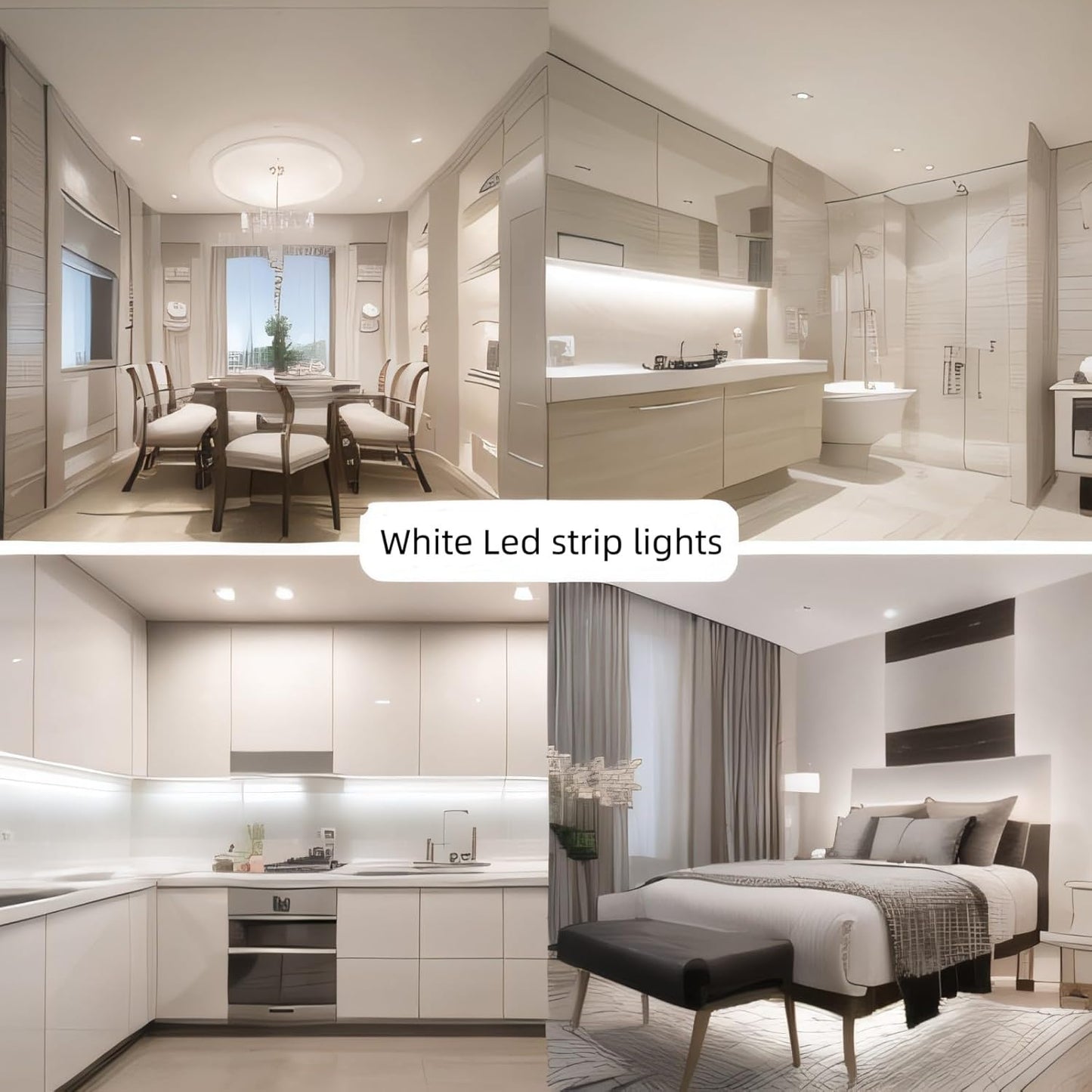 LumGlow Low-Profile LED Tape – Effortless Closet & Shelf Illumination, 6000K White for Less-Is-More Home Design