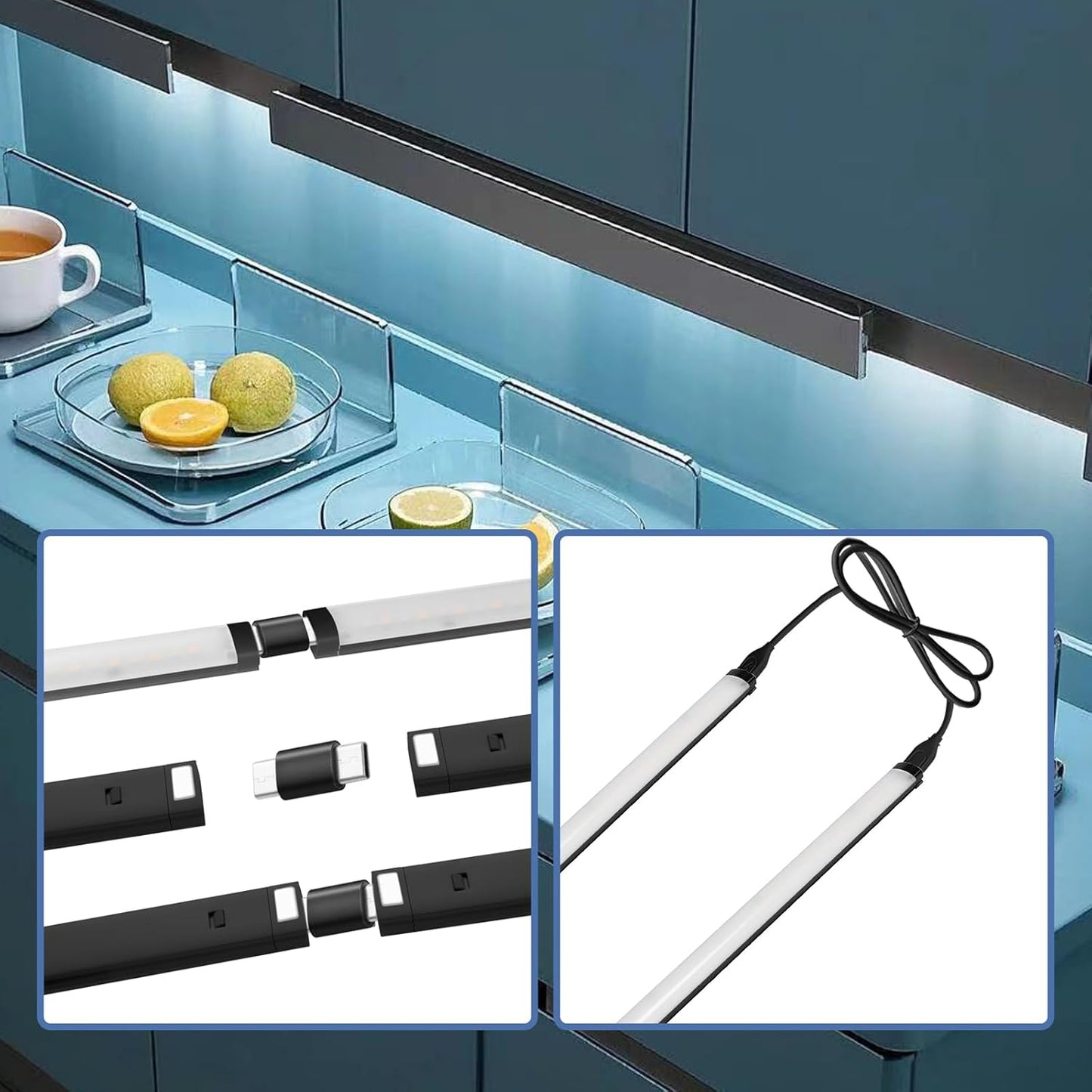 LumiBar Dimmable Under Cabinet Strip – Stylish Kitchen Decor Upgrade with Motion Sensor and Remote