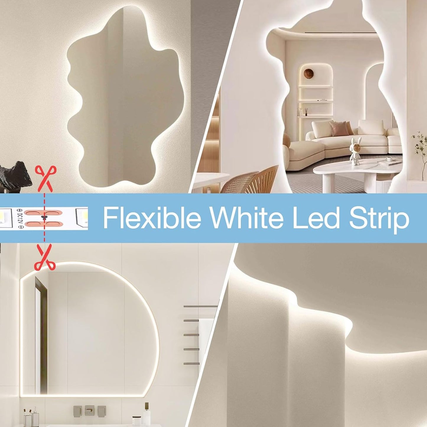 Lumichoice AuraGlow Tape Lights – First Apartment Gift for College Students and New Renters, Easy Install Bedroom Strip