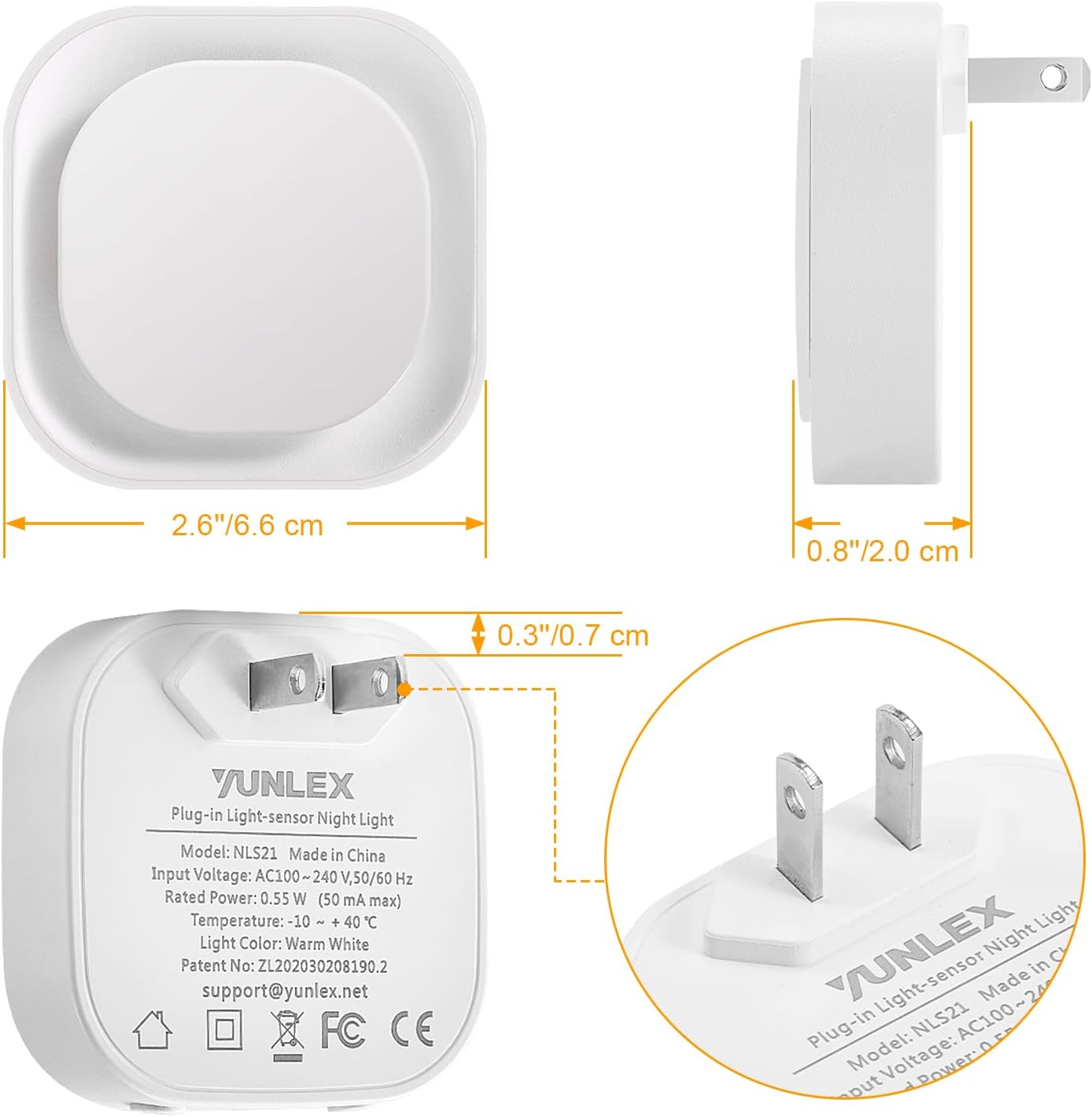 LumiDream Accent Night Light for Hallway and Entryway, Diffused LED Glow in Warm White and Amber