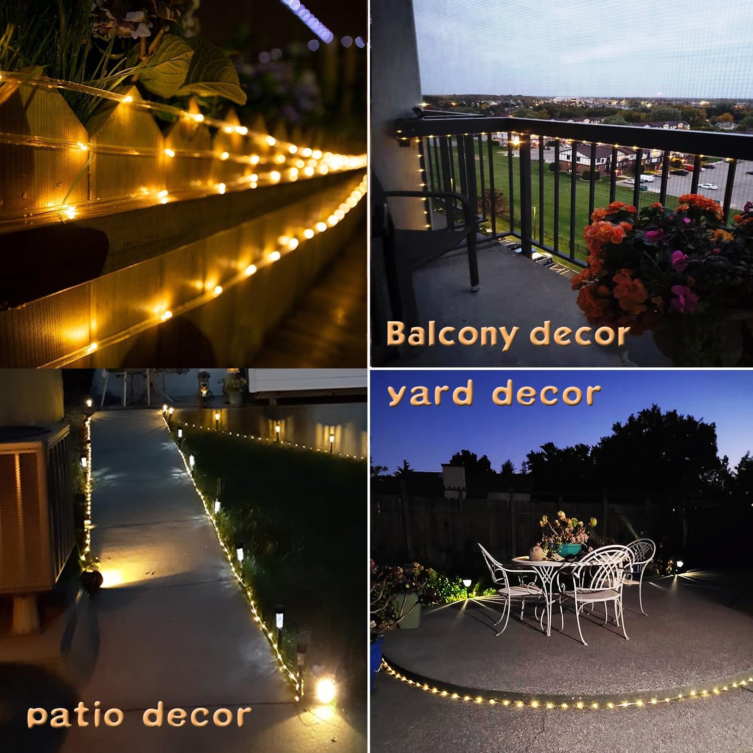 Lumify Solar Powered Rope Light Cool Touch Low Heat Outdoor Light for Nursery Bedroom and Senior Living