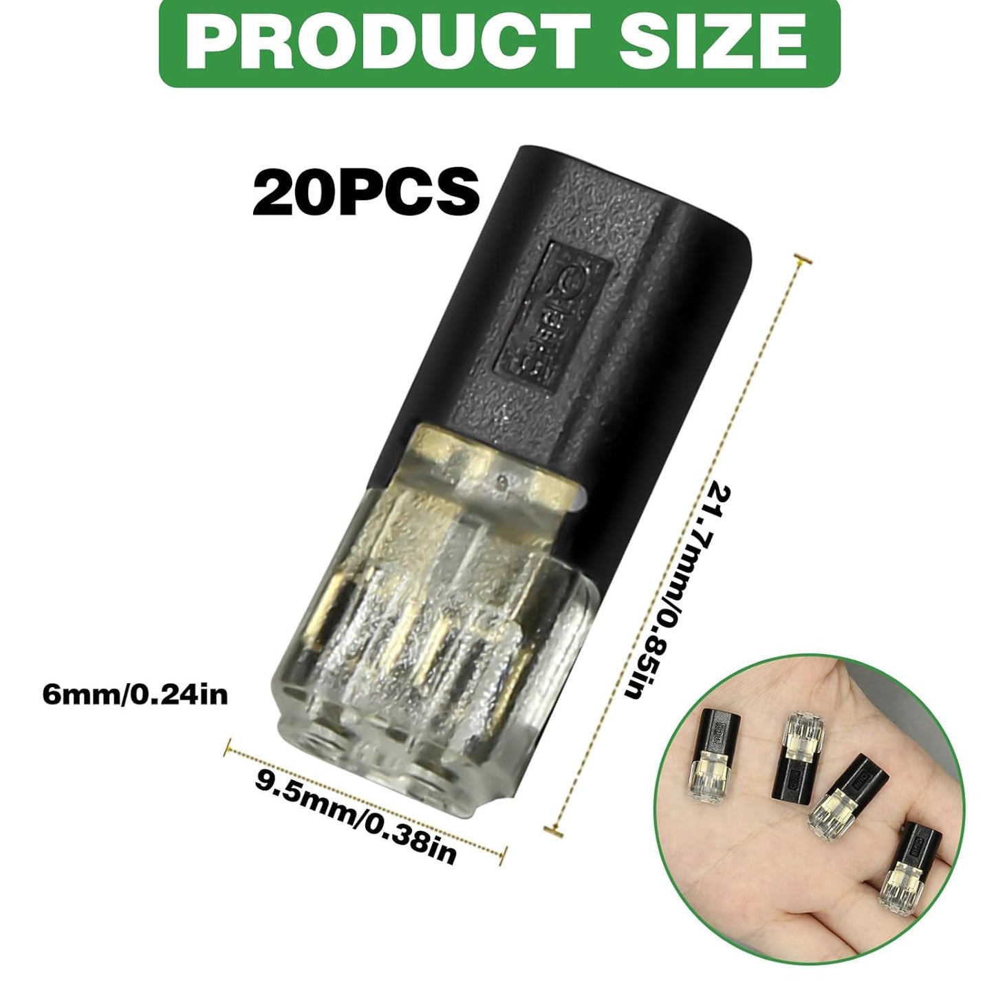 Lumifydeco Recessed Contact LED Strip Plug – Safe Reclining Sofa Wire Repair, Double-Wire Connector